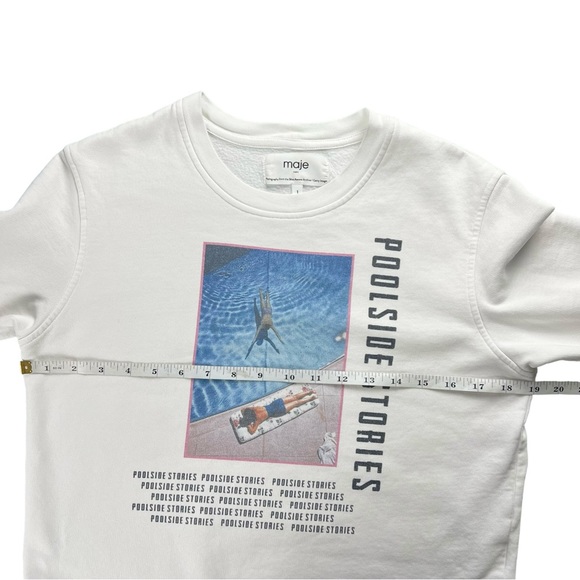 Maje x Slim Aarons Poolside Stories Sweatshirt Size Small - Picture 6 of 11